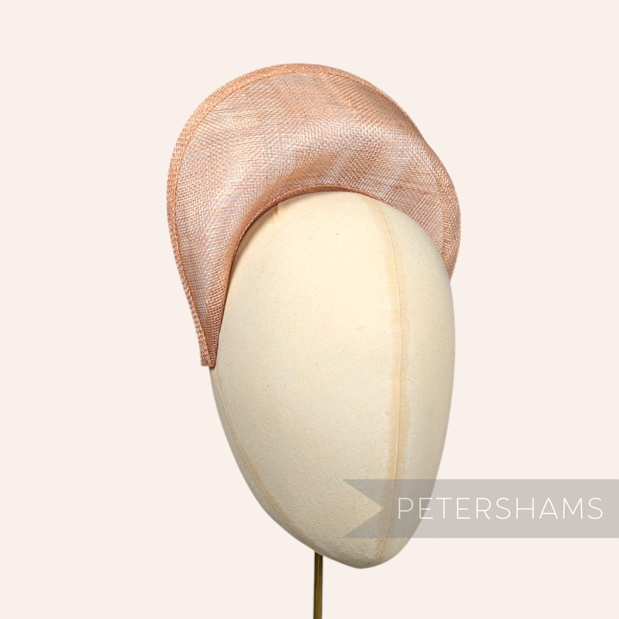 Petershams Millinery Supplies blush pink sinamay halo crown fascinator hat base