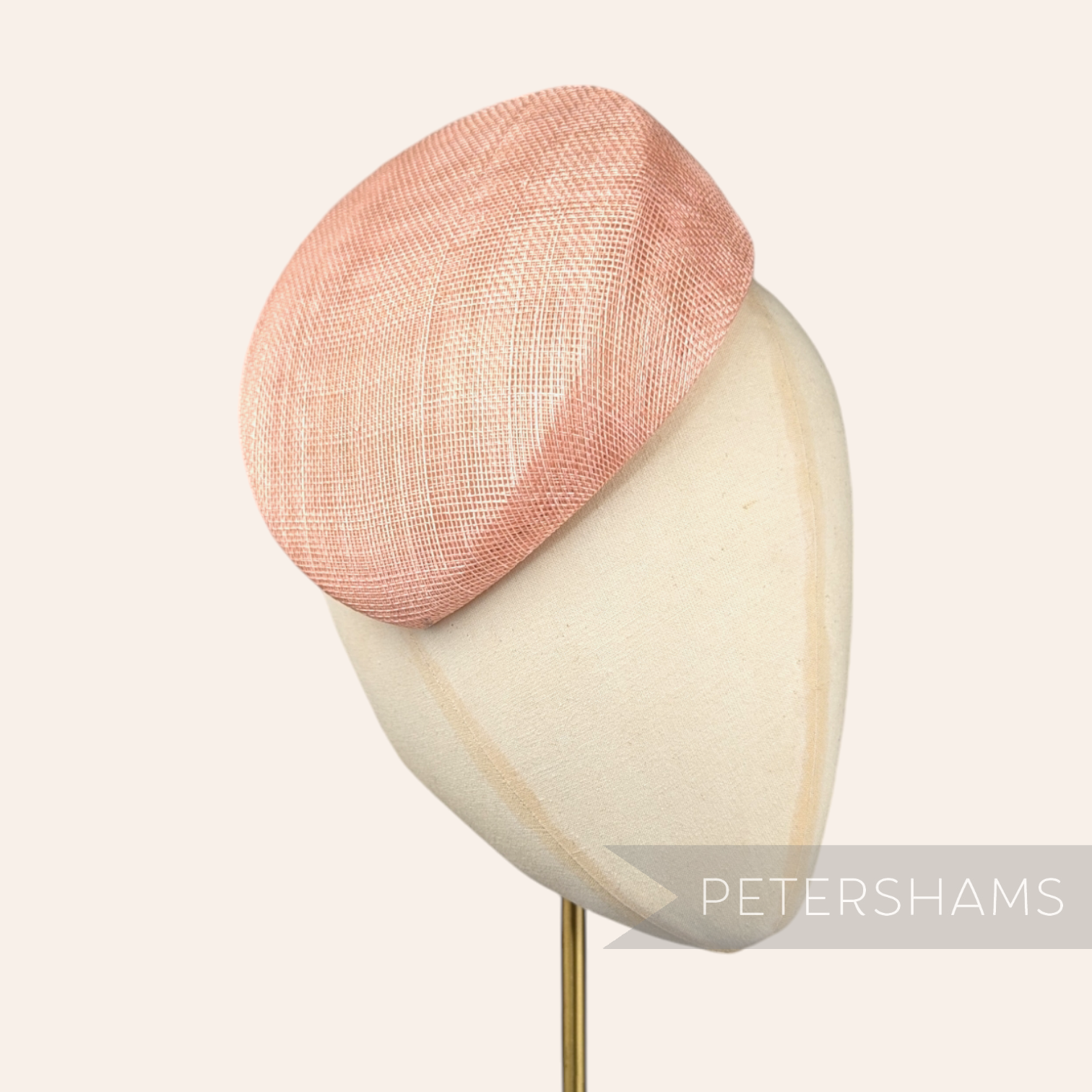 Petershams Millinery Supplies Blush betty sloped pink sinamay pillbox fascinator hat base