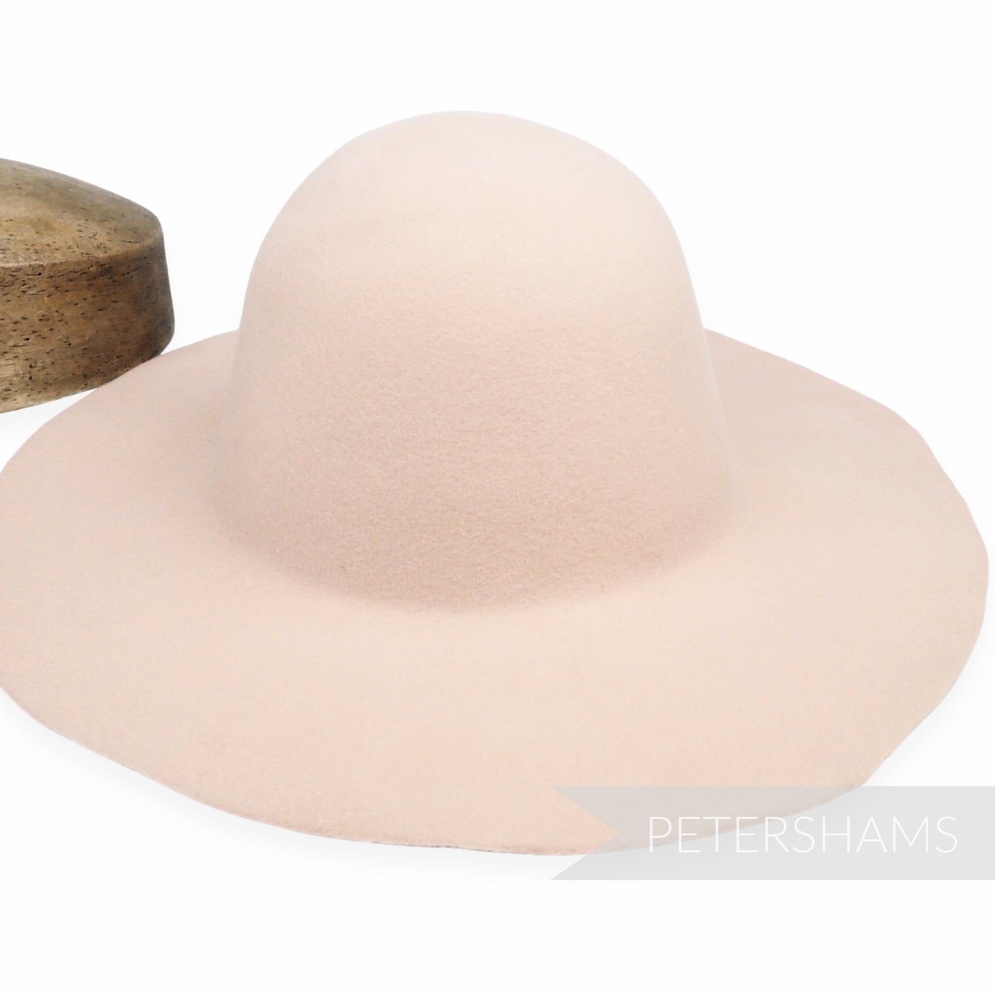 Petershams Millinery Supplies blush pink wool felt capeline