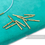 Petershams Millinery Supplies brass metal wire joining ferrules for millinery hat brim wire, 20mm length, 10 pieces