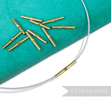 Petershams Millinery Supplies 20mm brass metal wire joining ferrules for millinery hat wire