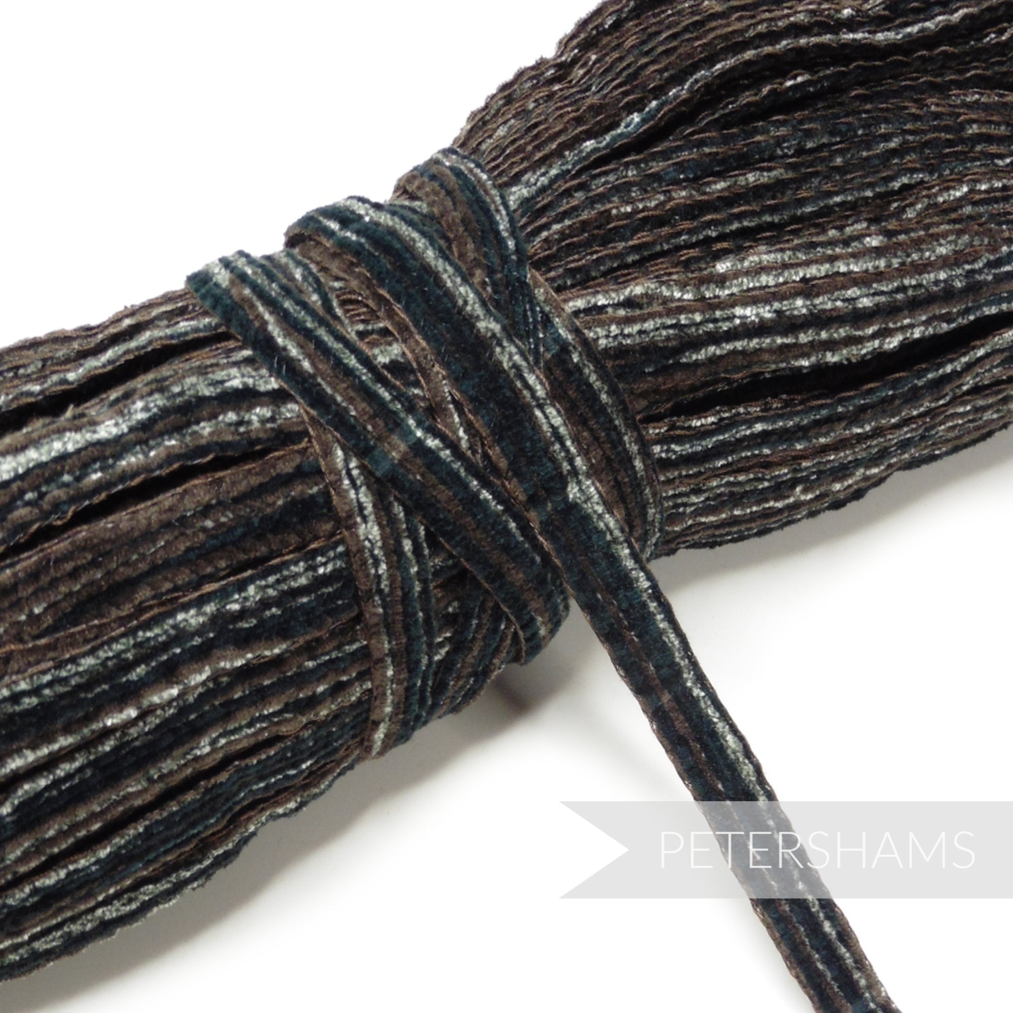 Petershams Millinery Supplies 15mm brown chenille threaded crin braid for hat making and millinery trim