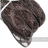 Petershams Millinery Supplies 20mm dark brown crin and polybraid millinery trim with a zig zag shiny accent weave