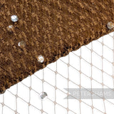 Petershams Millinery Supplies brown diamond-patterned veiling embellished with clear acrylic diamante rhinestones