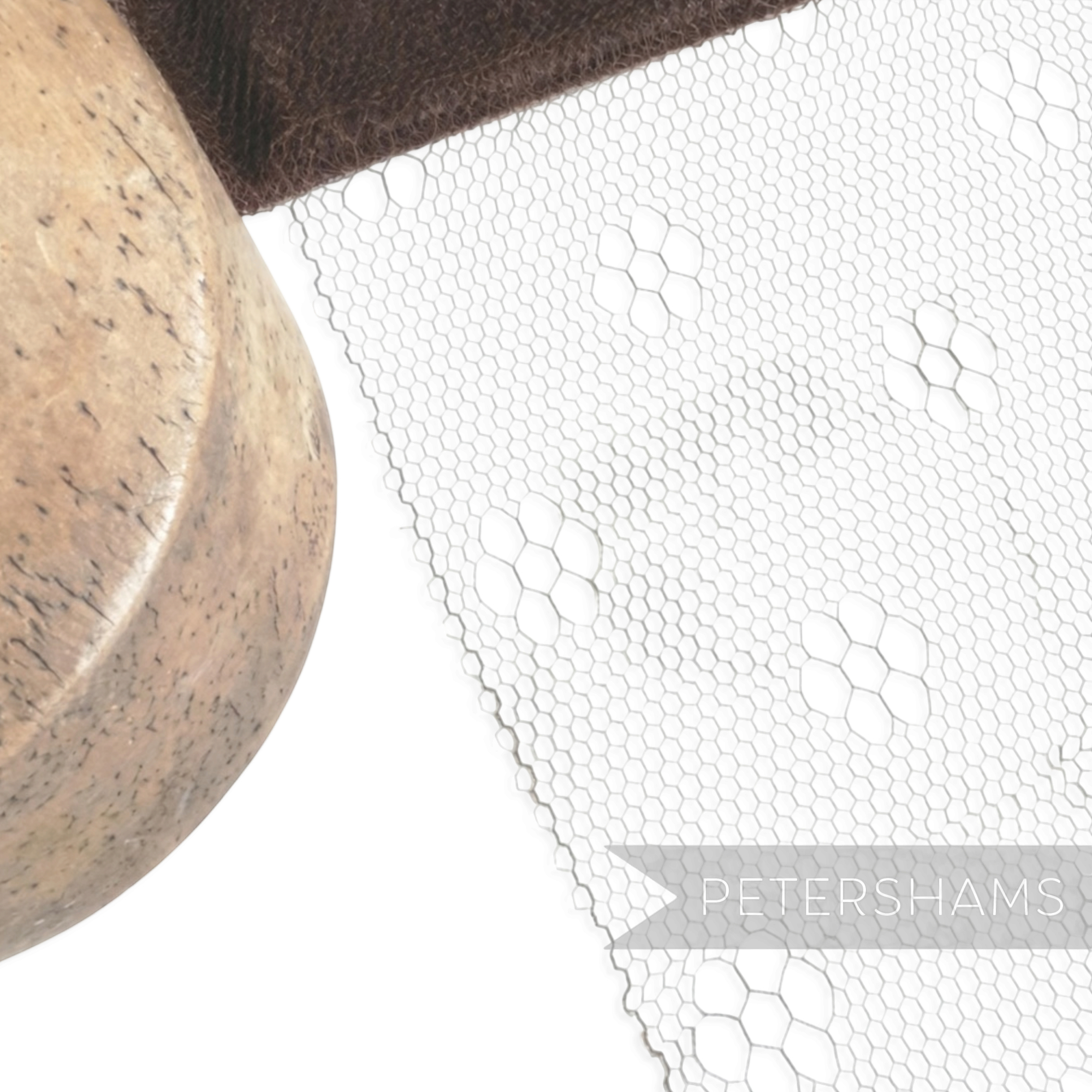 Petershams Millinery Supplies Kat vintage brown honeycomb veiling with a delicate floral pattern for millinery crafts