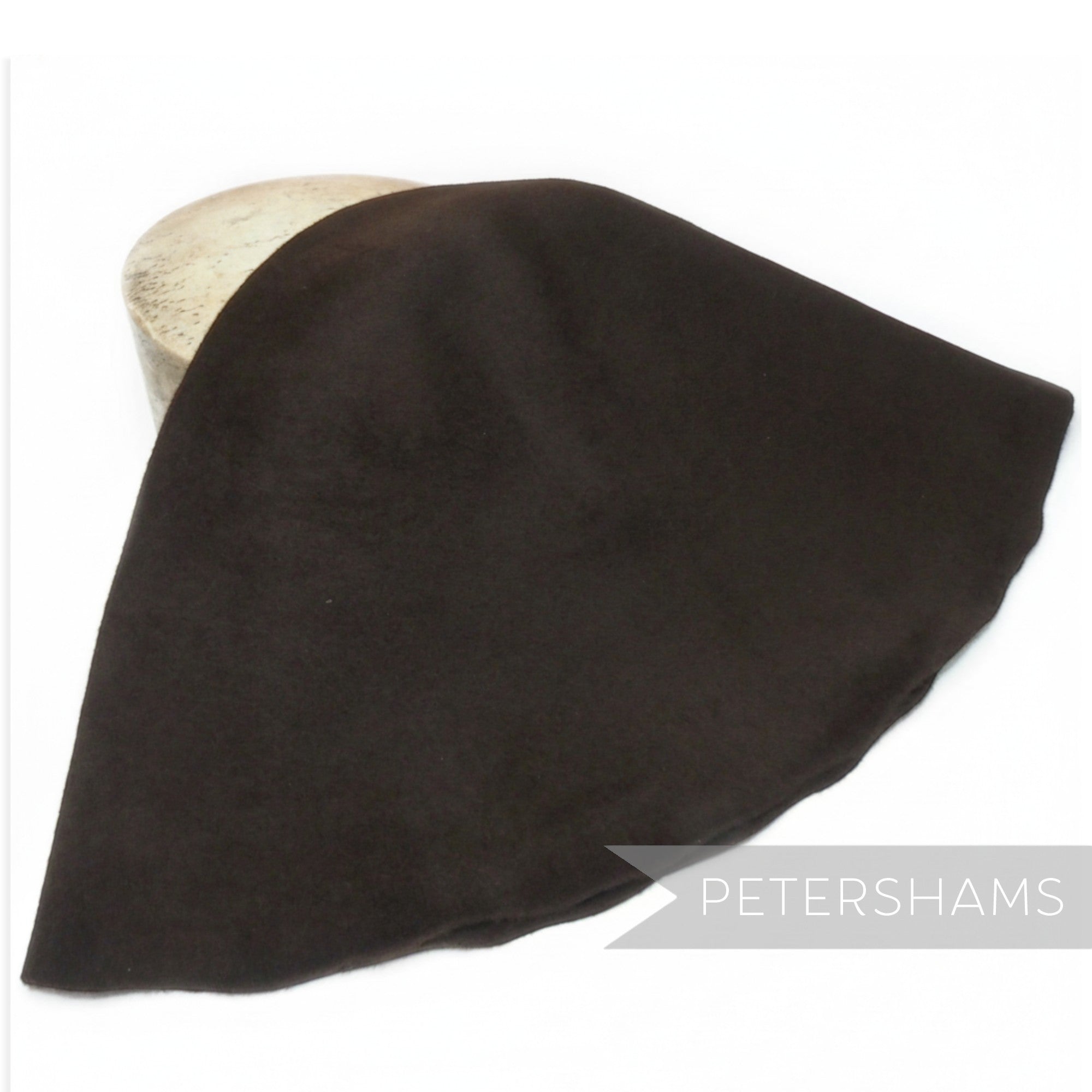 Petershams Millinery Supplies extra large dark brown double faced peachbloom fur felt cone hat body for millinery