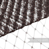 Petershams Millinery Supplies brown English merry widow veiling with extra wide 3cm diamond netting pattern