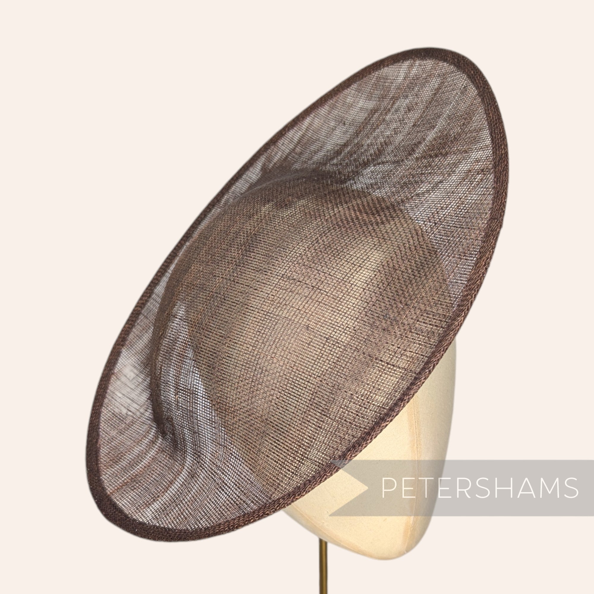 Petershams Millinery Supplies large chocolate brown oval sinamay fascinator hat base