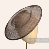 Petershams Millinery Supplies large chocolate brown round sinamay fascinator hat base