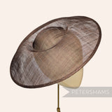 Petershams Millinery Supplies Charlotte 35cm extra large chocolate brown sinamay saucer fascinator hat base