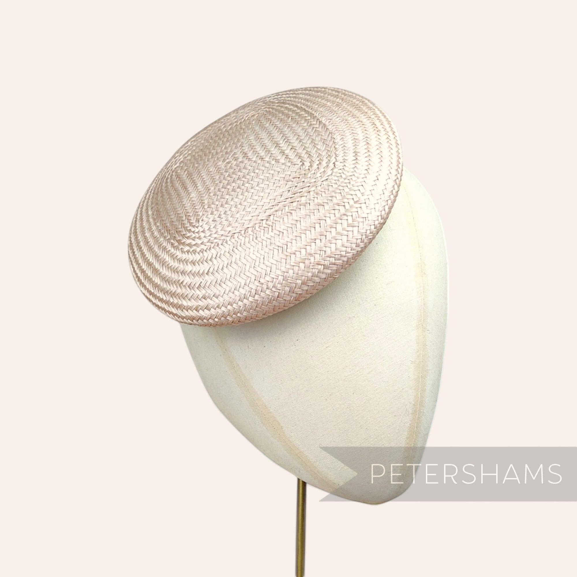 Petershams Millinery Supplies 17cm round beige buntal straw button fascinator hat base