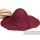 Petershams Millinery Supplies burgundy knotted ramie straw capeline hat body for millinery projects.