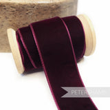 Petershams Millinery Supplies 36mm deep bordeaux French velvet ribbon