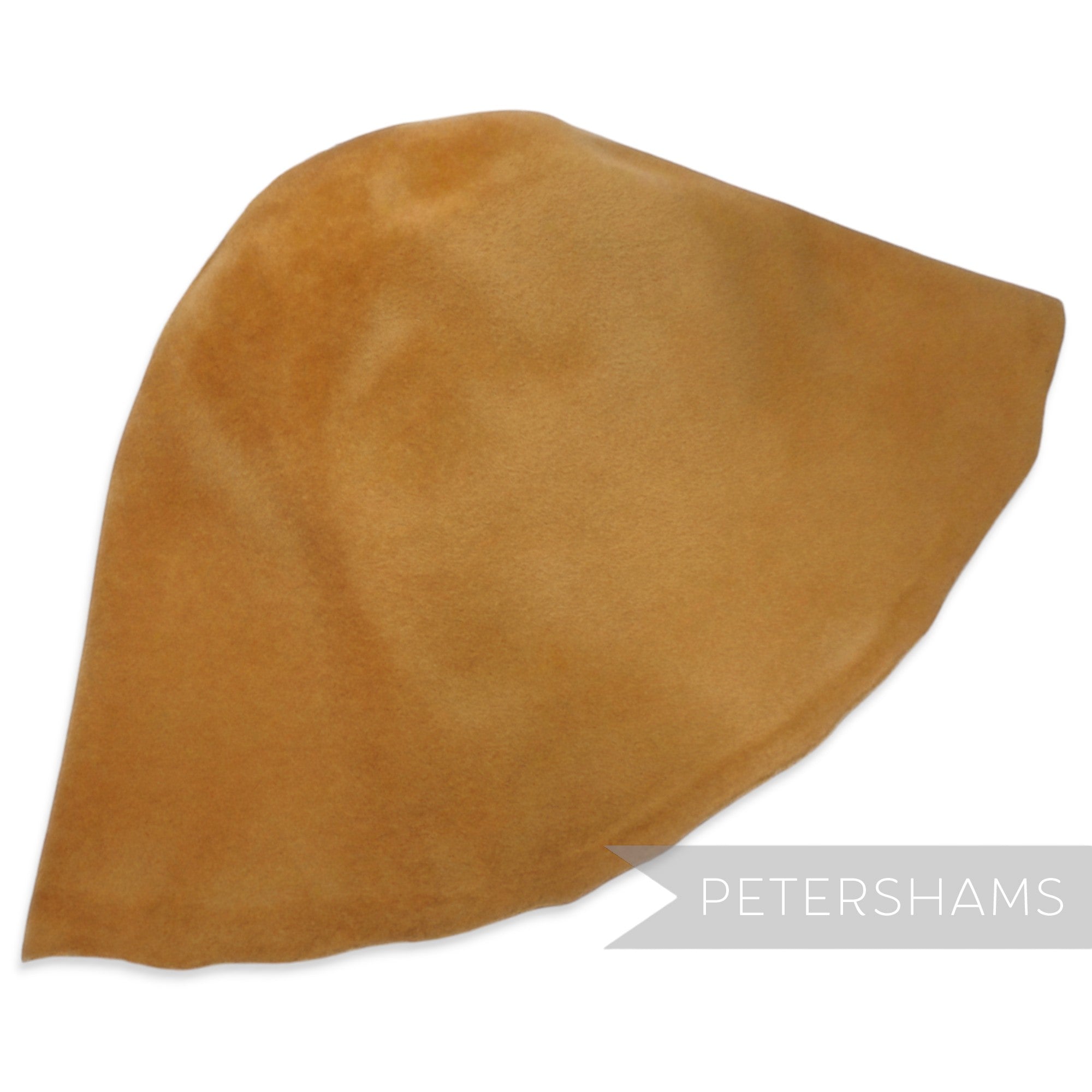 Petershams Millinery Supplies extra large peachbloom velour fur felt cone hat body in a camel colour.