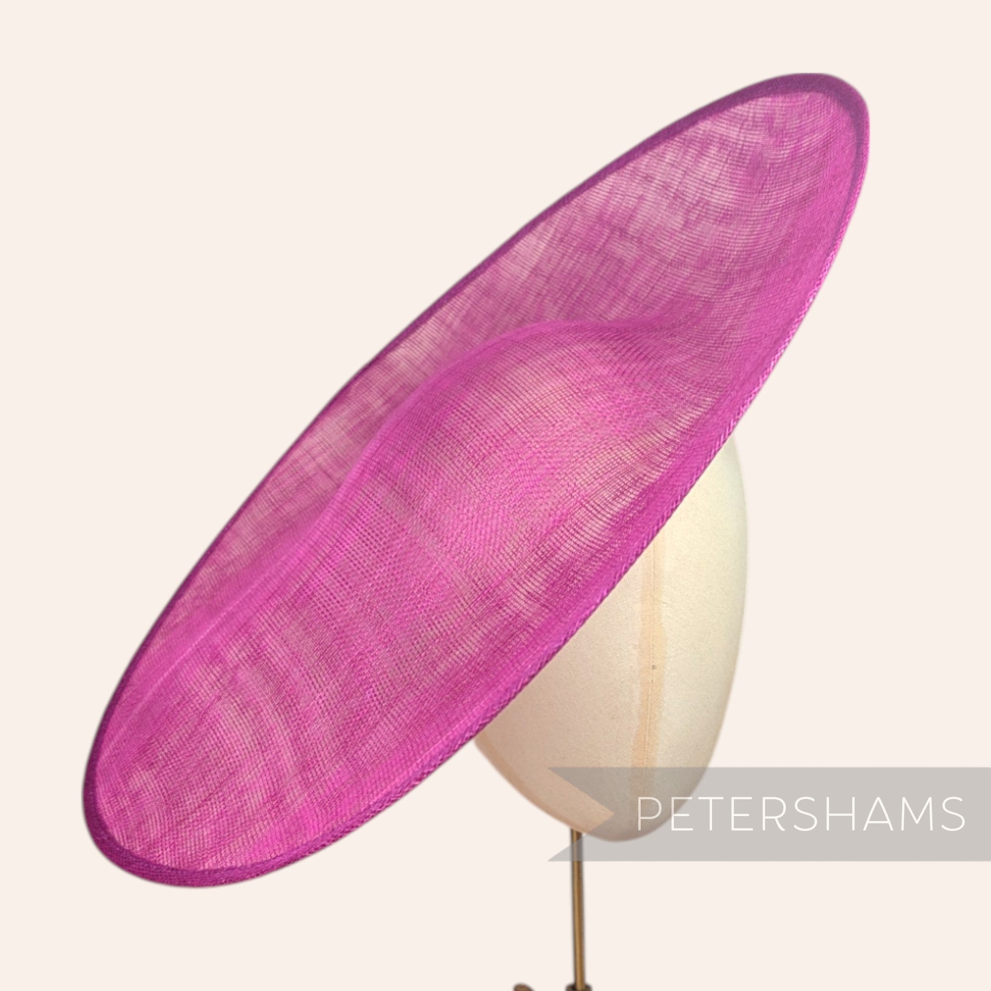 Petershams Millinery Supplies Catherine XL cerise pink sloped sinamay fascinator hat base