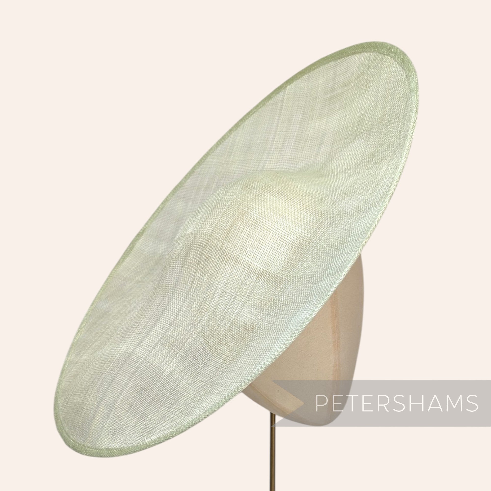 Petershams Millinery Supplies Catherine XL sloped mint green sinamay fascinator hat base