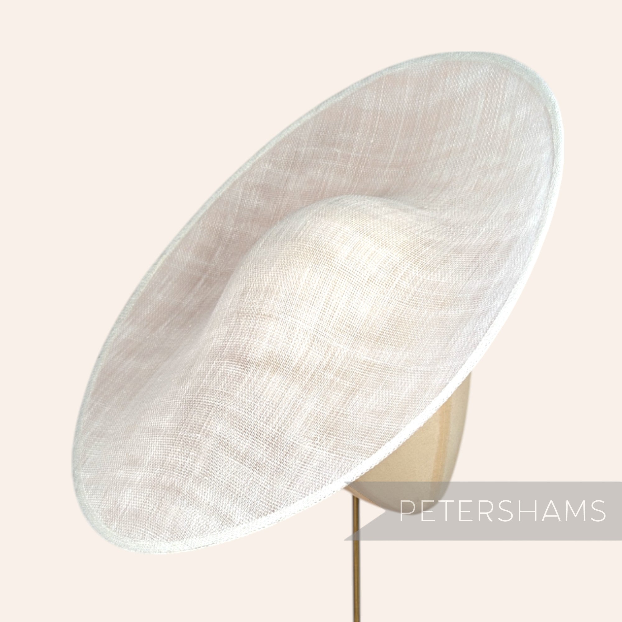 Petershams Millinery Supplies Catherine XL sloped sinamay fascinator hat base in Ivory