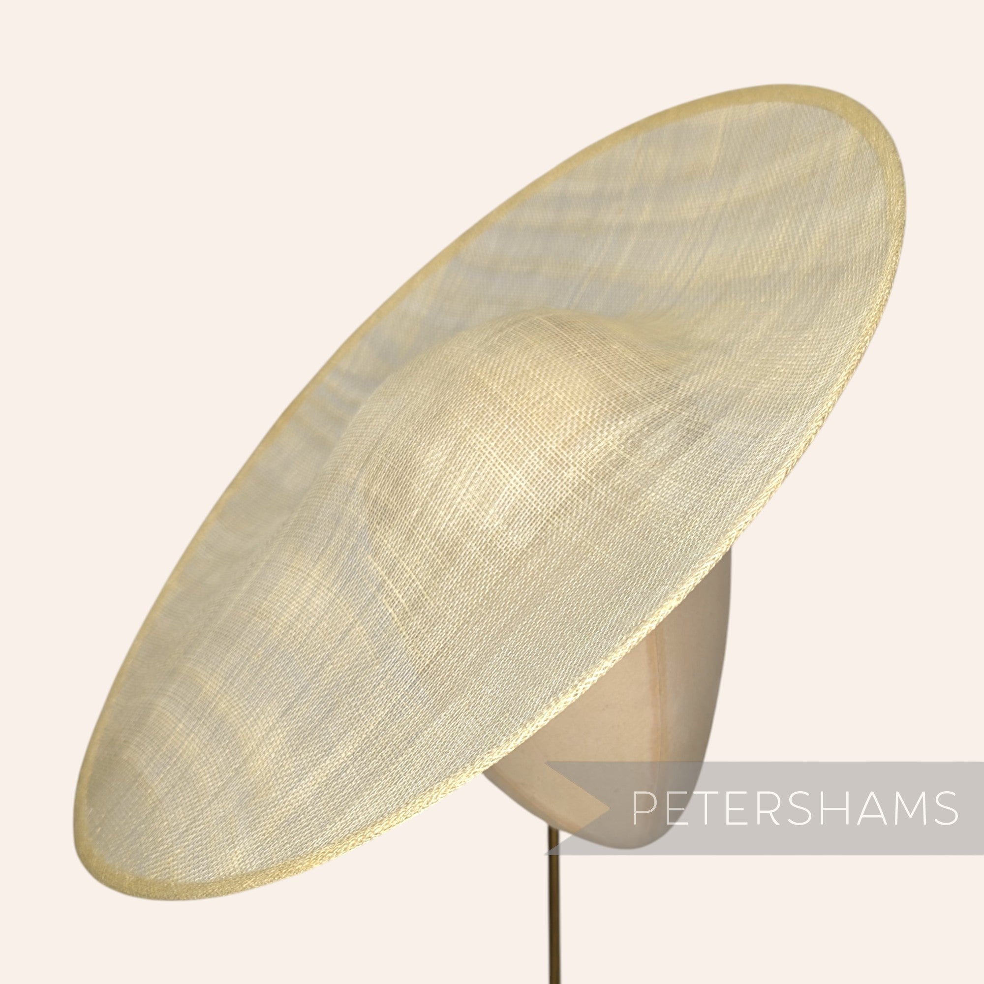Petershams Millinery Supplies Catherine XL sloped circular sinamay fascinator hat base in butter yellow