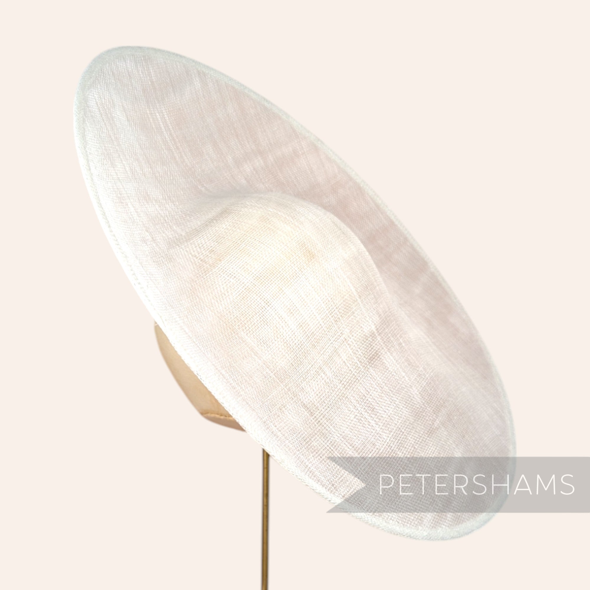 Petershams Millinery Supplies Catherine XL sloped circular sinamay fascinator hat base in ivory