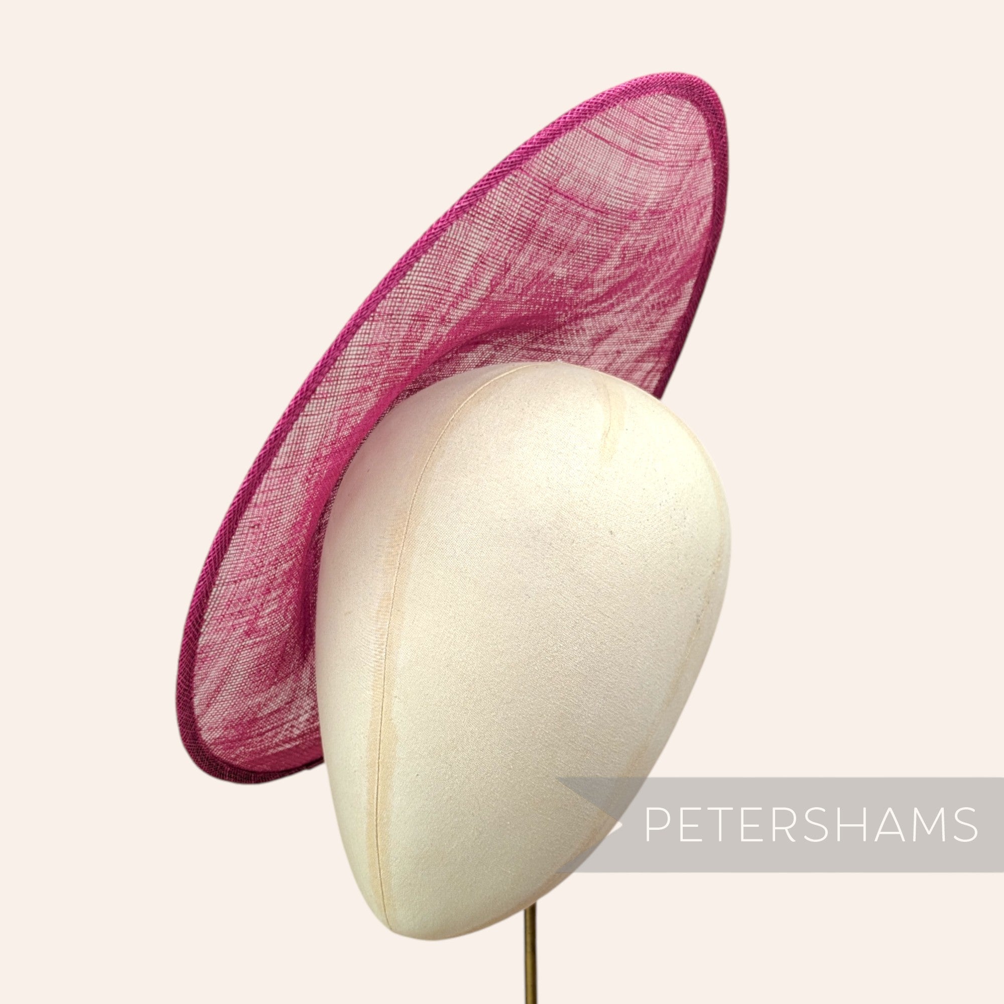 Petershams Millinery Supplies Maggie large oval cerise sinamay fascinator hat base