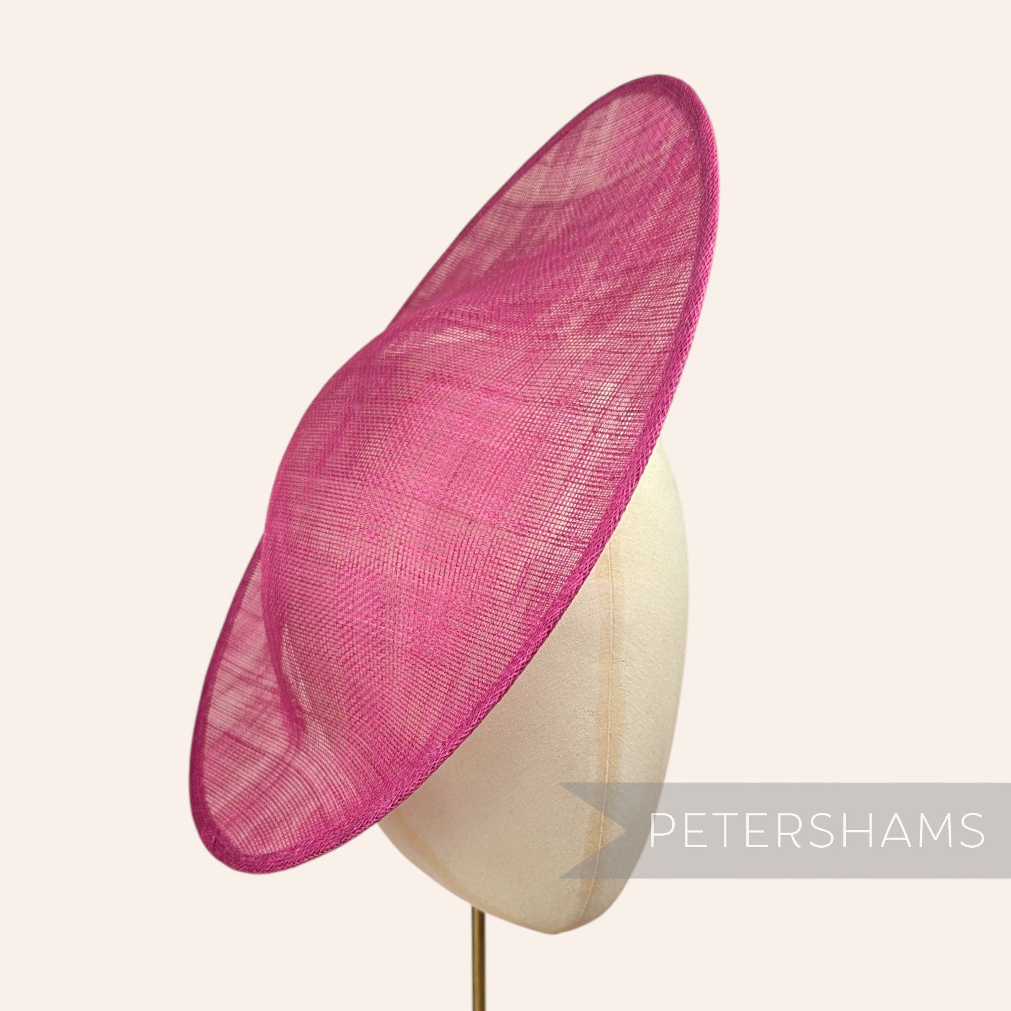 Petershams Millinery Supplies Maggie large oval cerise pink sinamay fascinator hat base