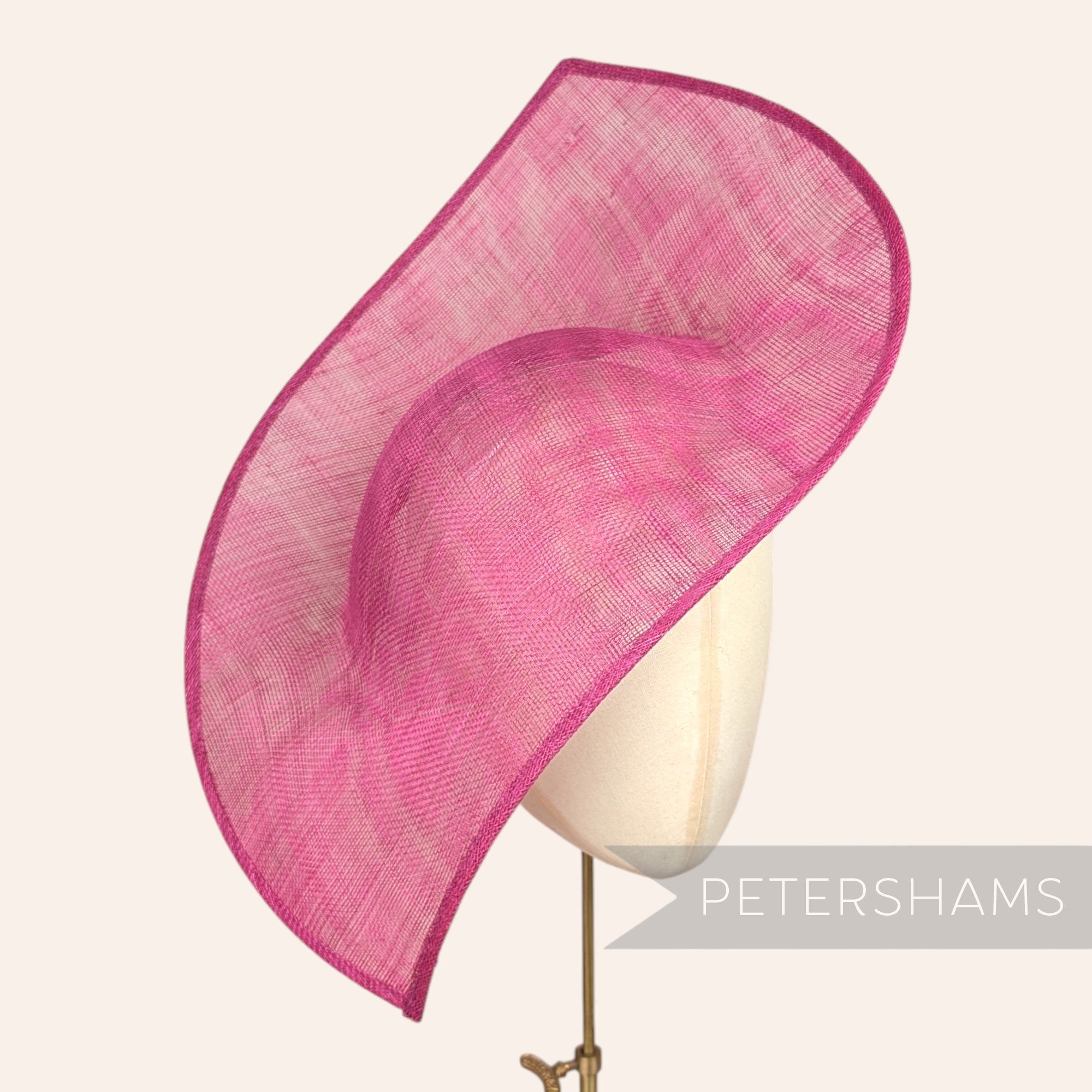 Petershams Millinery Supplies Jackie double pointed cerise pink sinamay fascinator hat base
