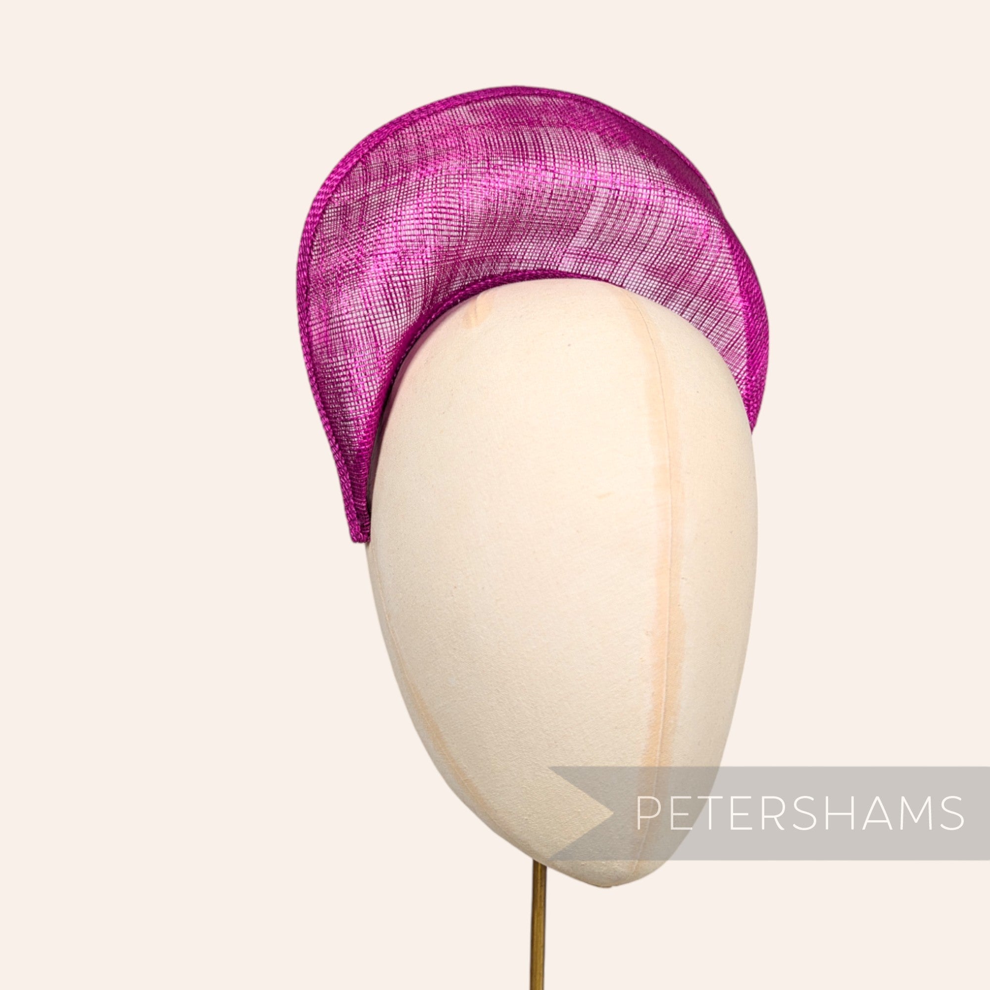 Petershams Millinery Supplies cerise pink sinamay halo crown fascinator hat base