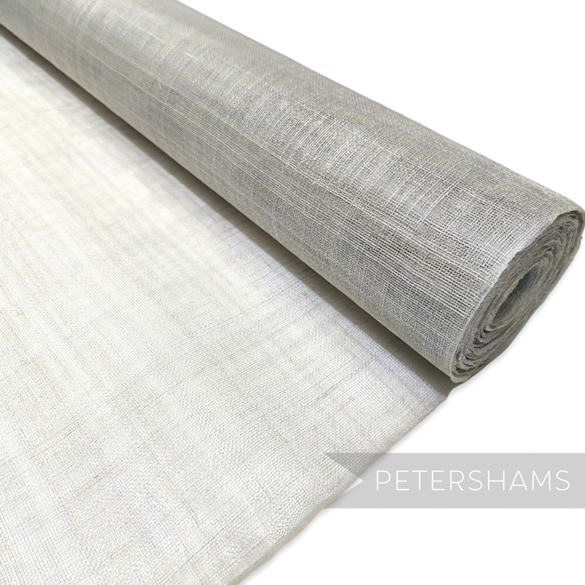 Petershams Millinery Supplies champagne sinamay fabric, a lightweight, woven material ideal for hat making and fascinators.