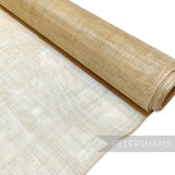 Petershams Millinery Supplies champagne sinamay fabric, a lightweight woven material ideal for hat making and fascinators.