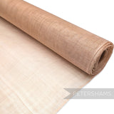 Petershams Millinery Supplies champagne sinamay fabric, a lightweight woven material ideal for hat making and fascinators.