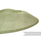 Petershams Millinery Supplies Charlotte 35cm sage green sinamay saucer fascinator hat base with domed crown