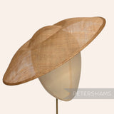Petershams Millinery Supplies Charlotte 35cm extra large toffee sinamay saucer fascinator hat base