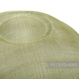Petershams Millinery Supplies Charlotte extra large sage green sinamay saucer fascinator hat base with domed crown