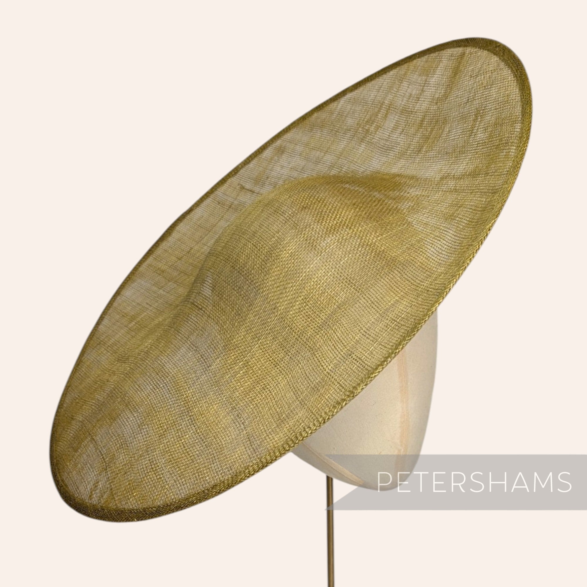 Petershams Millinery Supplies Catherine XL sloped chartreuse sinamay fascinator hat base
