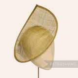 Petershams Millinery Supplies Diana 31cm chartreuse sinamay fascinator hat base with a pointed scallop edge