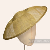 Petershams Millinery Supplies Charlotte extra large 35cm chartreuse sinamay saucer fascinator hat base