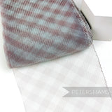 Petershams Millinery Supplies 15cm wide grey and maroon checker pattern crinoline horsehair braid for fascinators