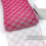 Petershams Millinery Supplies petite checker pattern crinoline in pink and grey for fascinator making
