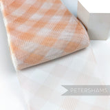 Petershams Millinery Supplies 15cm wide peach and white checker pattern crinoline horsehair braid trim