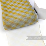 Petershams Millinery Supplies 15cm wide pale grey and yellow checker pattern crinoline horsehair braid for millinery