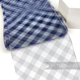 Petershams Millinery Supplies petite checker pattern blue and grey crinoline horsehair braid for fascinator making
