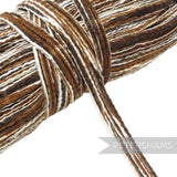 Petershams Millinery Supplies 15mm brown and white chenille threaded crin braid trim for hat making