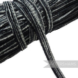 Petershams Millinery Supplies 15mm black and grey chenille threaded crin braid for hat making and millinery trim