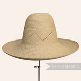 Petershams Millinery Supplies vintage Ecuador Panama straw capeline hat body with a fine chevron pattern.