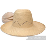 Petershams Millinery Supplies vintage Ecuador Panama straw capeline hat body with a fine chevron vent pattern.