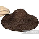 Petershams Millinery Supplies chocolate brown knotted ramie straw capeline hat body for millinery projects