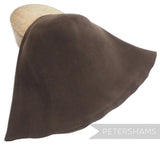 Petershams Millinery Supplies extra large dark chocolate brown wool felt cone hat body for millinery and hat making projects.