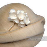 Petershams Millinery Supplies Claudia small white silk lily of the valley flower stems for millinery and bridal crafts