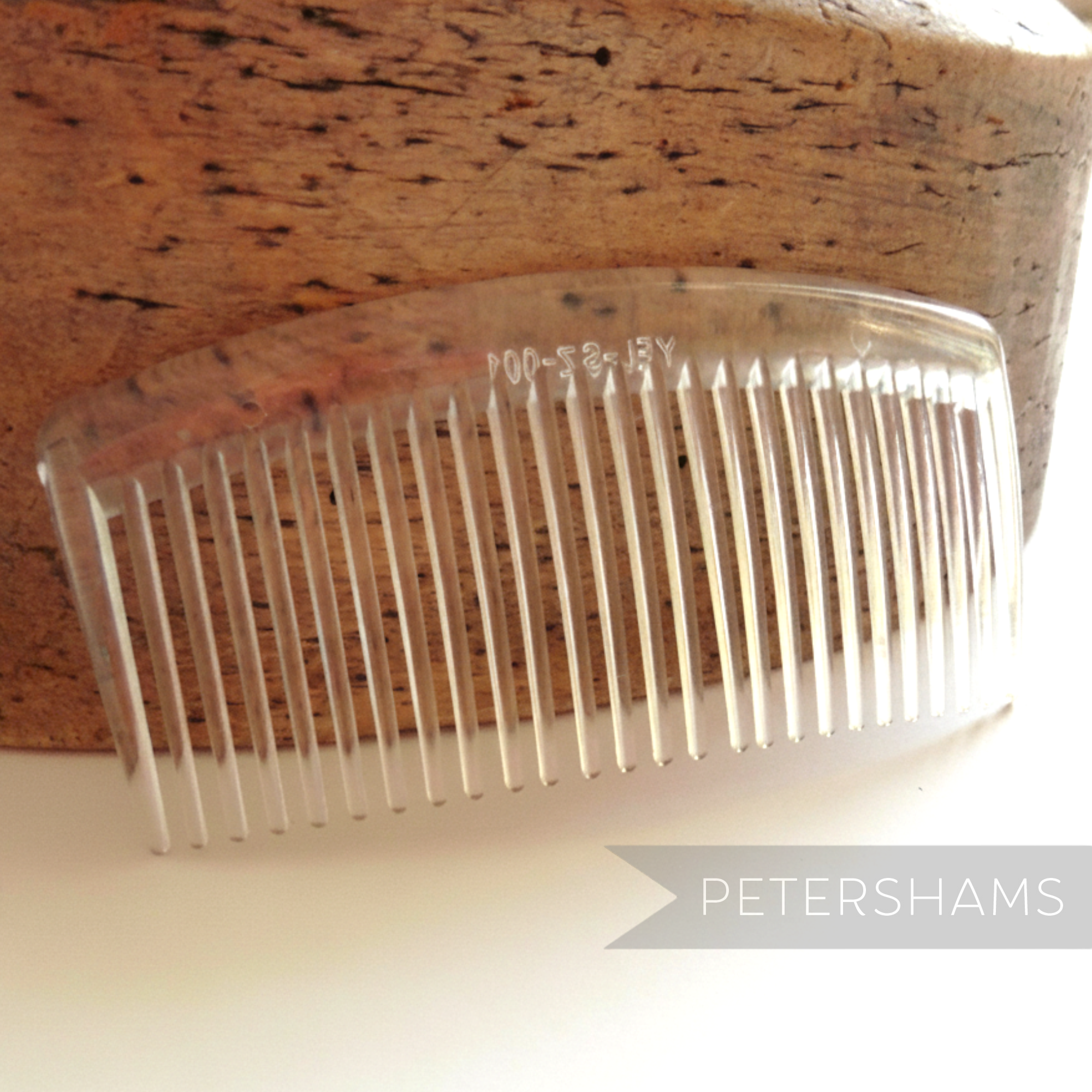 Petershams Millinery Supplies clear plastic hair comb, 9.5cm wide, for hat making and fascinators.