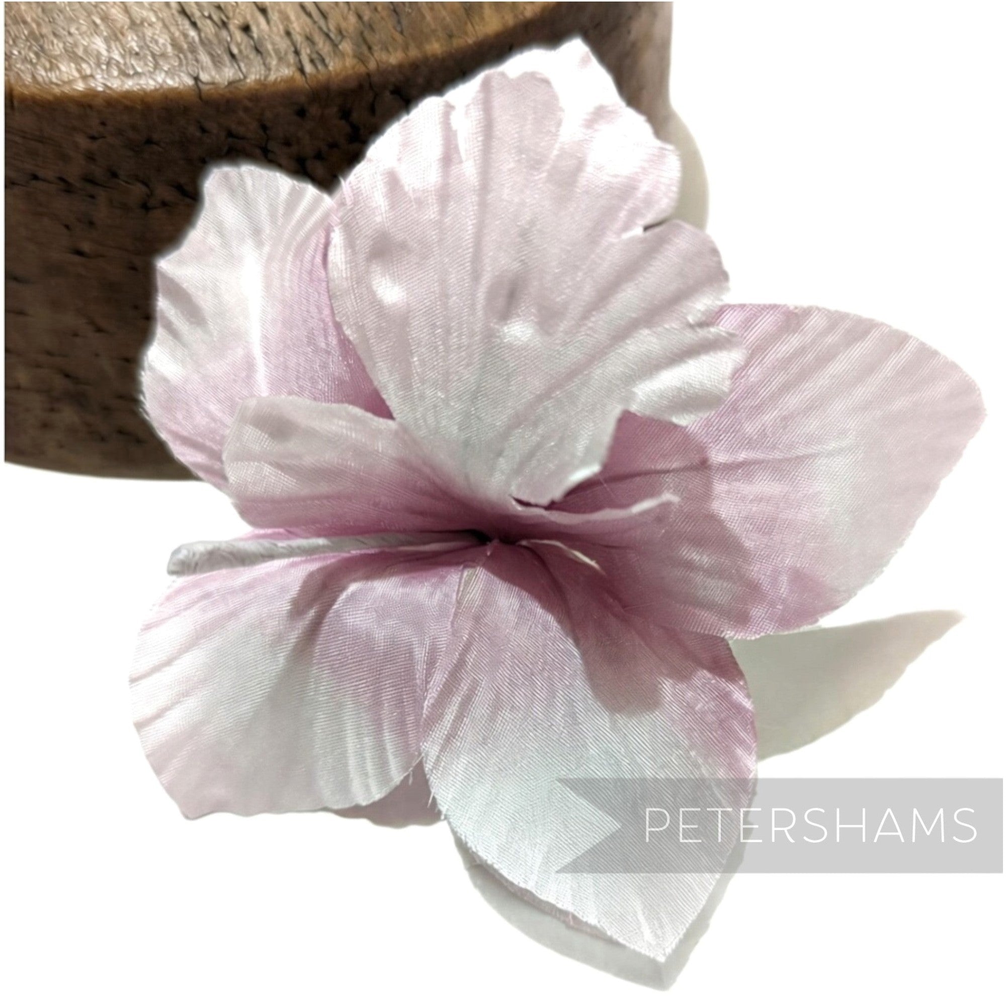 Petershams Millinery Supplies Coco silk orchid flower hat mount in soft pink for fascinator and millinery design